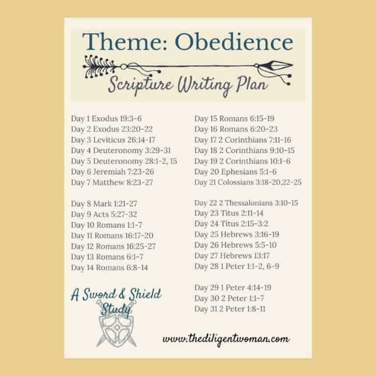 Scripture Writing Plan – Obedience