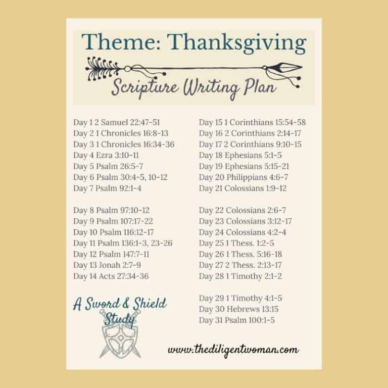 Scripture Writing Plan – Thanksgiving