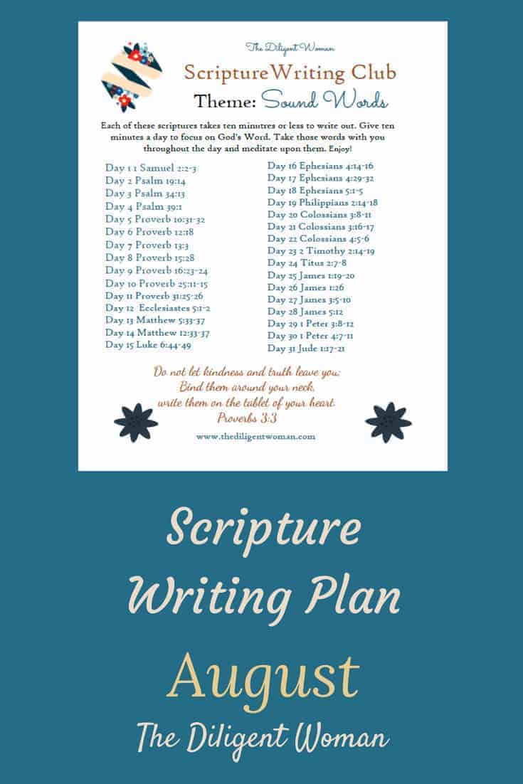 Sound Words - August Scripture Writing is all about choosing our words carefully. Join us as we learn from the Creator of language the best way to use our words.