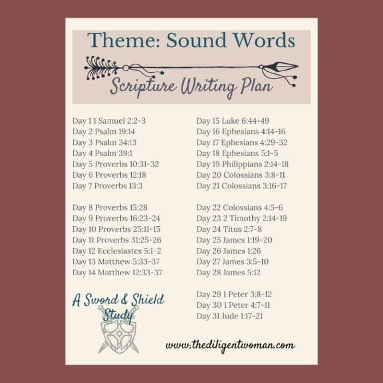 Scripture Writing Plan – Theme: Sound Words