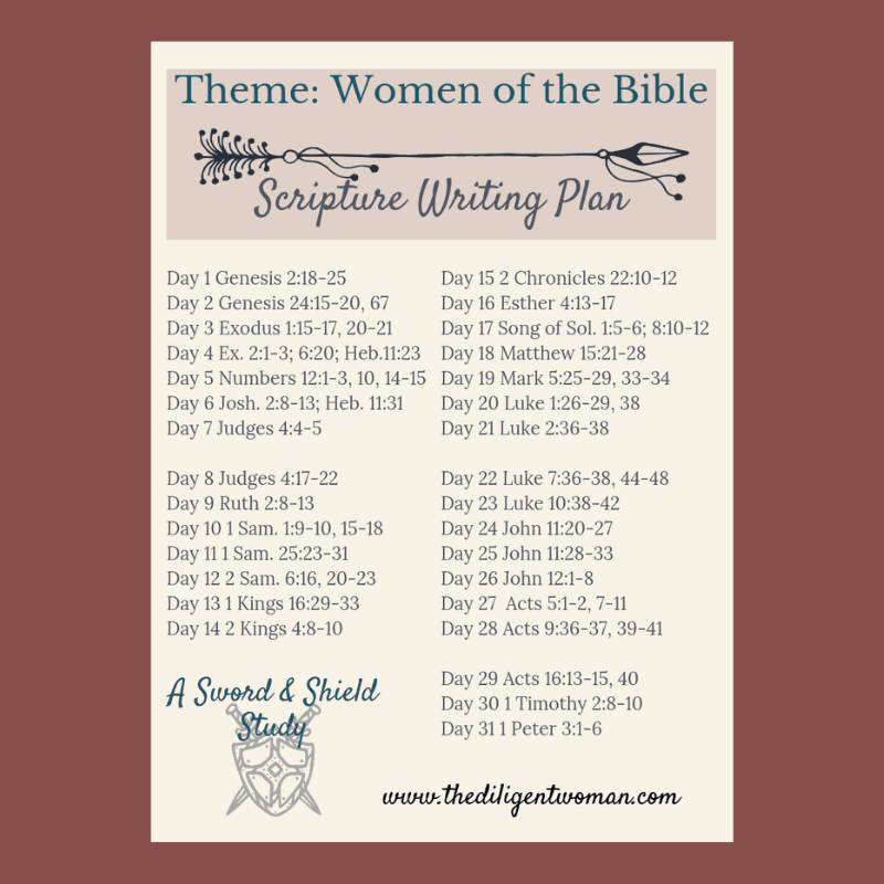 Scripture Writing Plan - Theme: Women of the Bible