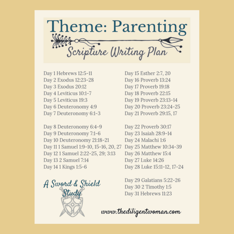 Scripture Writing Plan - Theme: Scriptures about Parenting